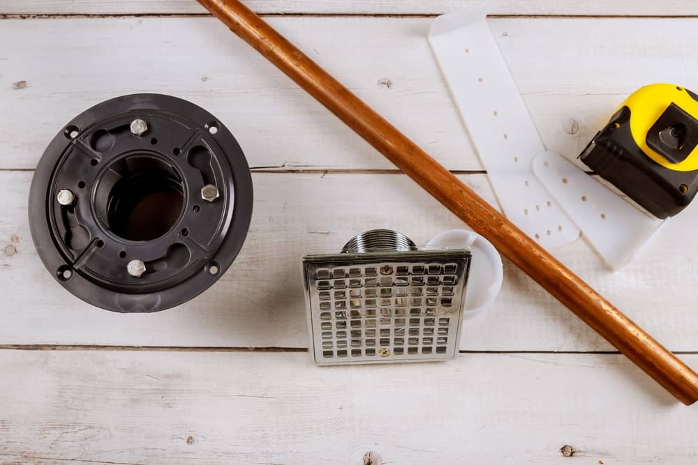 Floor Drain Shower and Tools