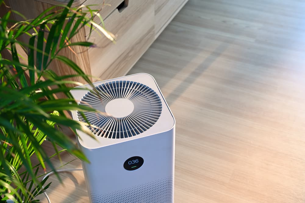 Air Purifier on Wooden Floor