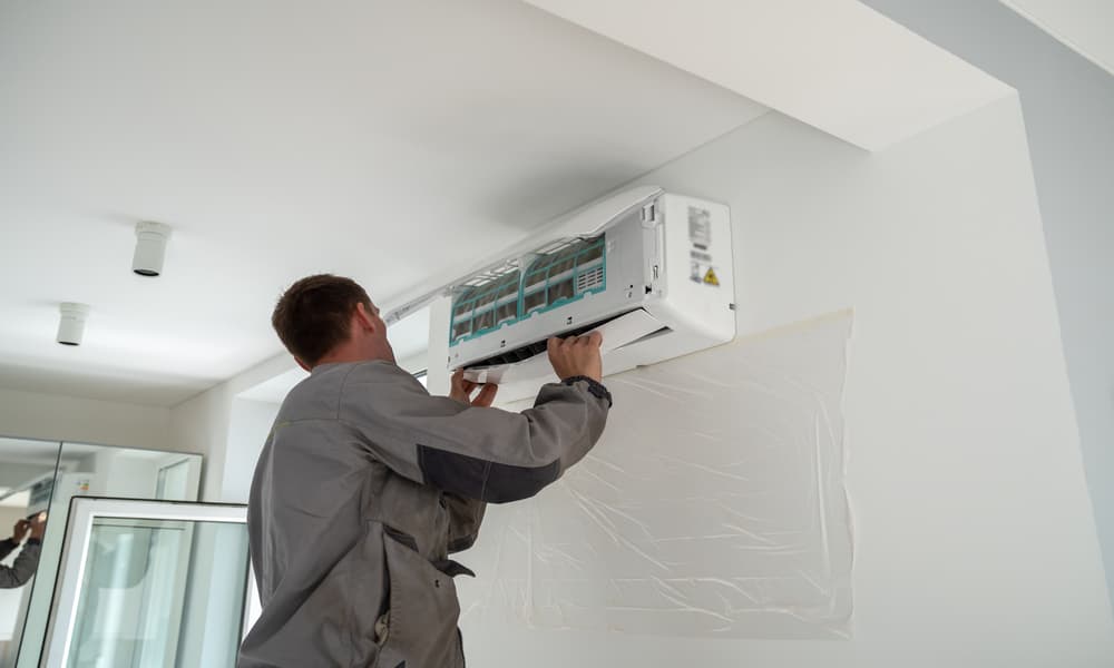 Certified Technician Installing Mini Split AC