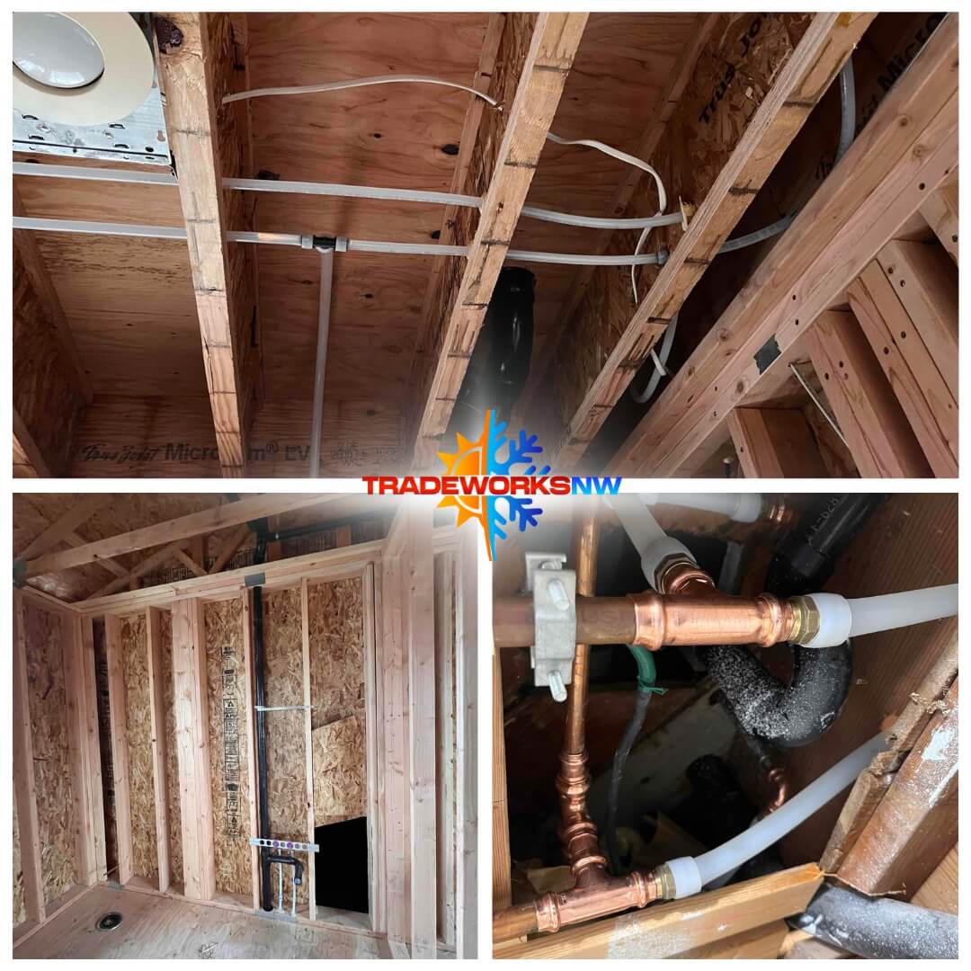 whole home plumbing repipe in process