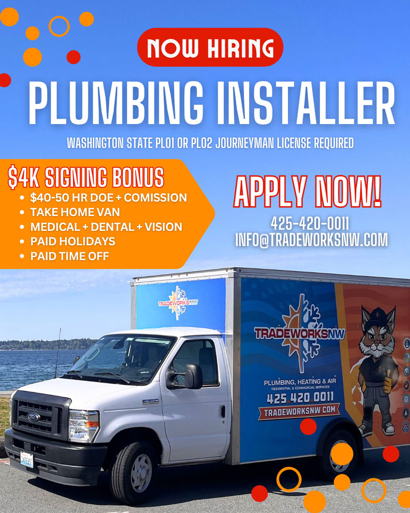 Plumbing Installer ad - apply now